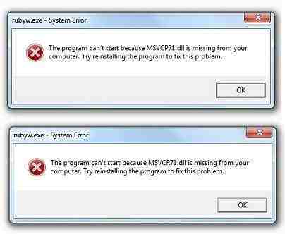 Reparar Msvcp71.dll y Msvcr71.dll en Windows 7